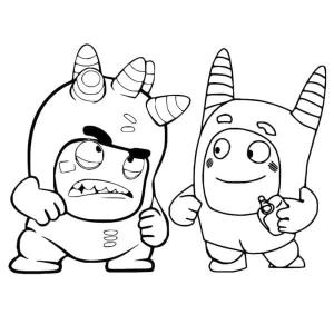 Oddbods boyama sayfası,  coloring page, Oddbods’tan Fuse ve Pogo, 