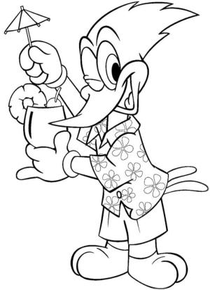 Ağaçkakan Woody boyama sayfası,  coloring page, odunsu Ağaçkakan Rahatlatıcı, 