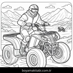 Off Road boyama sayfası – renkli çizimler, okul öncesi