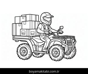 Off Road boyama sayfası – çizgi film temalı, basit çizim