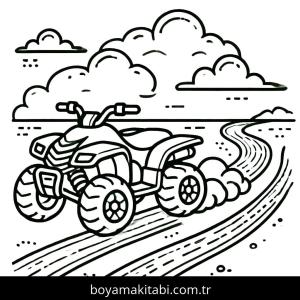 Off Road boyama sayfası – çocuklar için, çizgi film temalı