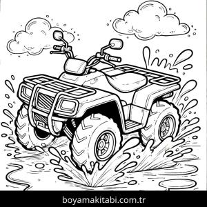 Off Road boyama sayfası – sevimli karakter, sanatsal çalışma