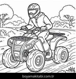 Off Road boyama sayfası – çizgi film temalı, basit çizim