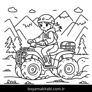Off Road boyama sayfası – kolay boyama, eğitici aktivite