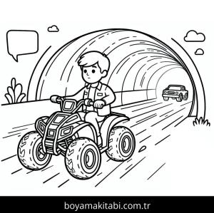 Off Road boyama sayfası – renkli çizimler, okul öncesi