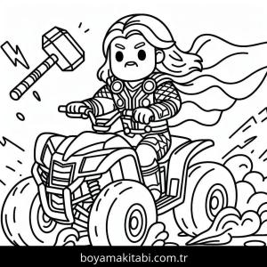 Off Road boyama sayfası – sevimli karakter, sanatsal çalışma