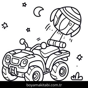 Off Road boyama sayfası – kolay boyama, eğitici aktivite