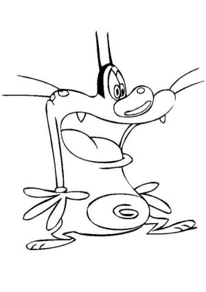 Oggy ve Hamamböceği boyama sayfası,  coloring page, Oggy Gözlerine İnanamıyor, 