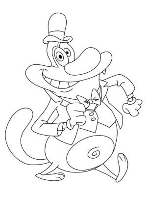 Oggy ve Hamamböceği boyama sayfası,  coloring page, Beyefendi Oggy, 