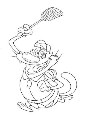 Oggy ve Hamamböceği boyama sayfası,  coloring page, Oggy Koşu, 