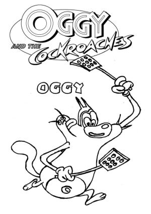 Oggy ve Hamamböceği boyama sayfası,  coloring page, Komik Oggy Koşu, 