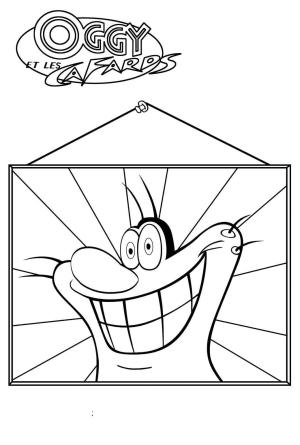 Oggy ve Hamamböceği boyama sayfası,  coloring page, Oggy Yüz, 