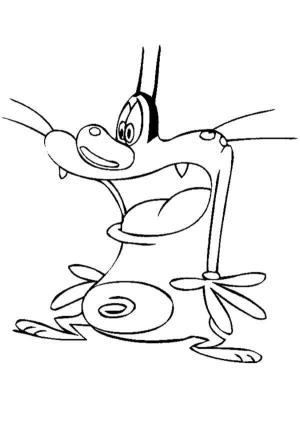 Oggy ve Hamamböceği boyama sayfası,  coloring page, Korkmuş Oggy, 