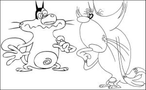 Oggy boyama sayfası,  coloring page, Oggy ve Jack, 