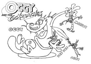 Oggy boyama sayfası,  coloring page, Komik Oggy, 