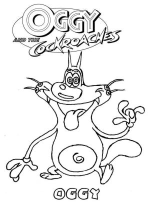 Oggy boyama sayfası,  coloring page, Mutlu, Oggy, Gülümseyen, 