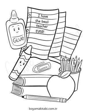 Öğretmen boyama sayfası – okul öncesi, evde etkinlik
