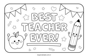 Öğretmen boyama sayfası – çocuk aktivitesi, PDF indir