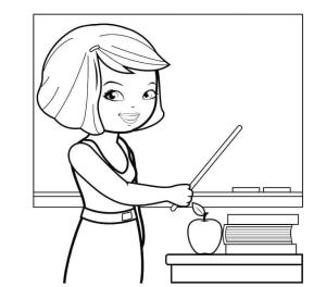 Öğretmen boyama sayfası,  coloring page, Ücretsiz Öğretmen Anahat, 