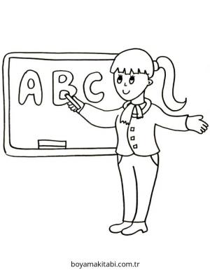 Öğretmen boyama sayfası – ücretsiz yazdır, boyama etkinliği