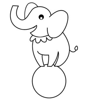 Okul öncesi boyama sayfası,  coloring page, Çocuk için Toplu Fil, 