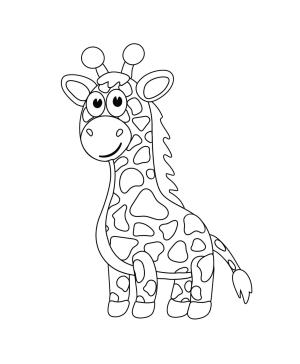 Okul öncesi boyama sayfası,  coloring page, Çocuk için Zürafa, 