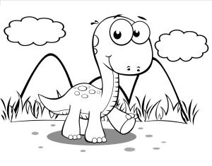 Okul öncesi boyama sayfası,  coloring page, Çocuklar için Dinozor, 