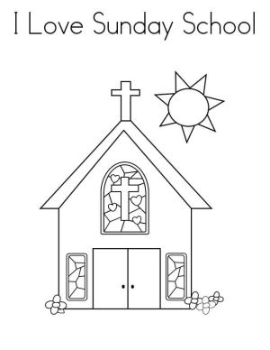 Okul boyama sayfası,  coloring page, Pazar Okulu’nu Seviyorum, 