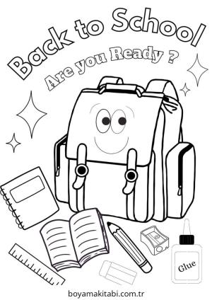 Okul boyama sayfası – eğlenceli etkinlik, el becerilerini geliştirir