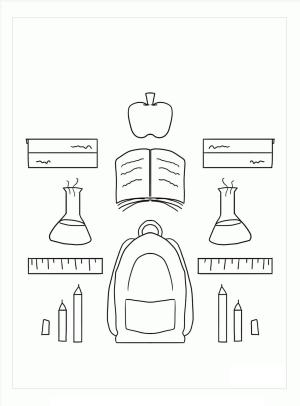 Okul boyama sayfası,  coloring page, Okulun Araçları, 