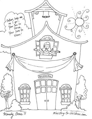 Okul boyama sayfası,  coloring page, Harika Okul, 