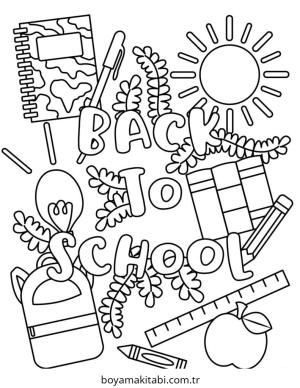 Okula Dönüş boyama sayfası – el becerilerini geliştirir, boyama çalışması