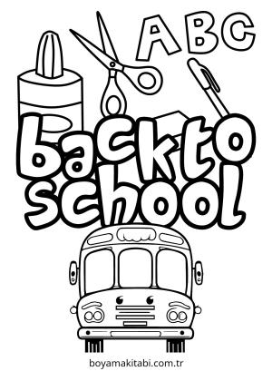 Okula Dönüş boyama sayfası – okul öncesi, evde etkinlik