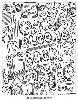 Okula Dönüş boyama sayfası – boyama çalışması, yaratıcılığı geliştirir