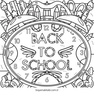 Okula Dönüş boyama sayfası – yaratıcılık, eğlenceli etkinlik