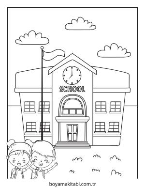 Okula Dönüş boyama sayfası – evde etkinlik, ücretsiz yazdır