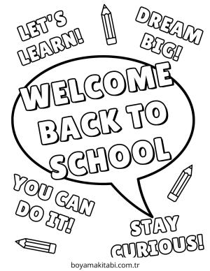 Okula Dönüş boyama sayfası – el becerilerini geliştirir, boyama çalışması