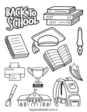 Okula Dönüş boyama sayfası – kolay boyama, eğitici aktivite