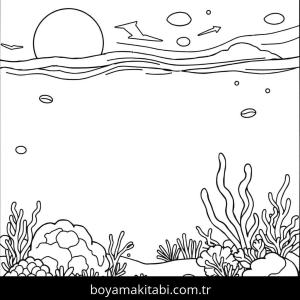 Okyanus boyama sayfası – yaratıcılığı geliştirir, keyifli zaman