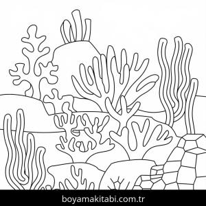 Okyanus boyama sayfası – evde etkinlik, ücretsiz yazdır
