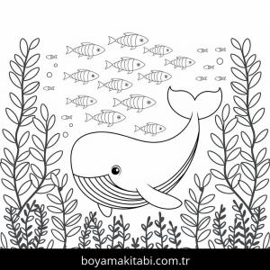 Okyanus boyama sayfası – çocuklar için, çizgi film temalı