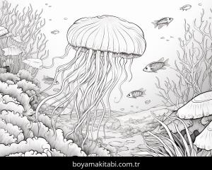 Okyanus boyama sayfası – yaratıcılığı geliştirir, keyifli zaman