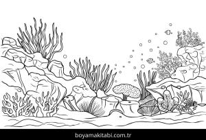 Okyanus boyama sayfası – eğitici aktivite, yaratıcılık