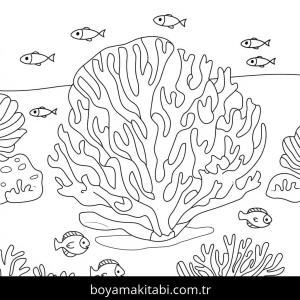 Okyanus boyama sayfası – yaratıcılık, eğlenceli etkinlik