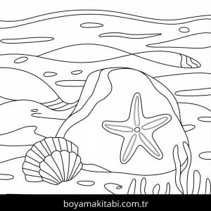 Okyanus boyama sayfası – boyama çalışması, yaratıcılığı geliştirir