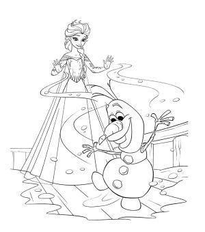 Olaf boyama sayfası,  coloring page, Olaf ile Elsa, 