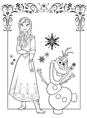 Olaf boyama sayfası,  coloring page, Olaf ve Anna, 