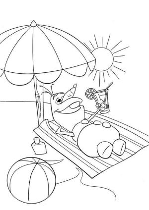 Olaf boyama sayfası,  coloring page, Sahilde Olaf, 