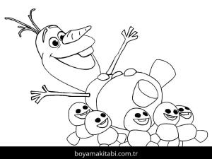 Olaf boyama sayfası – eğlenceli etkinlik, el becerilerini geliştirir