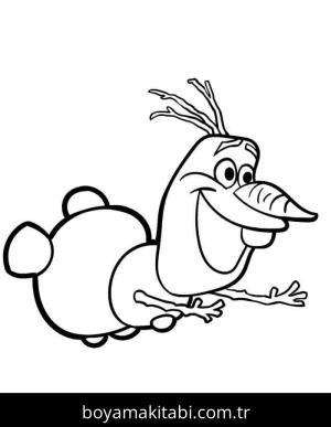 Olaf boyama sayfası – basit çizim, kolay boyama
